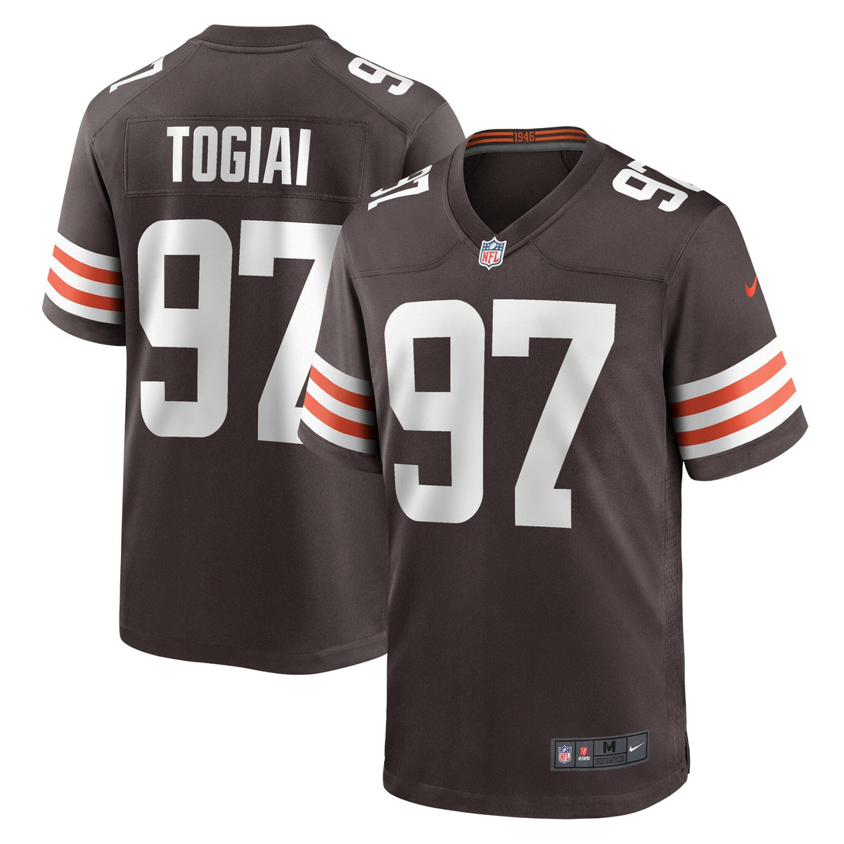 Tommy Togiai Cleveland Browns   Game Jersey -  Brown