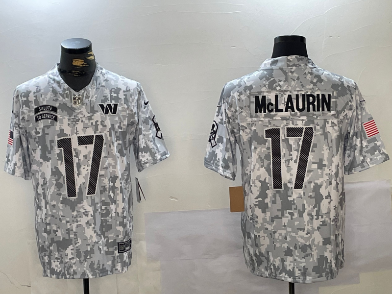 Men's Washington Commanders Terry McLaurin Arctic Camo 2024 Salute to Service Limited Jersey