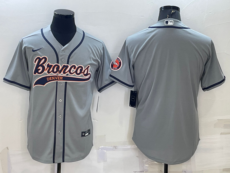 Men's Denver Broncos Gray Blank Jersey1