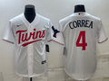 Men's Minnesota Twins Carlos Correa #4 White Home Replica Player Jersey1