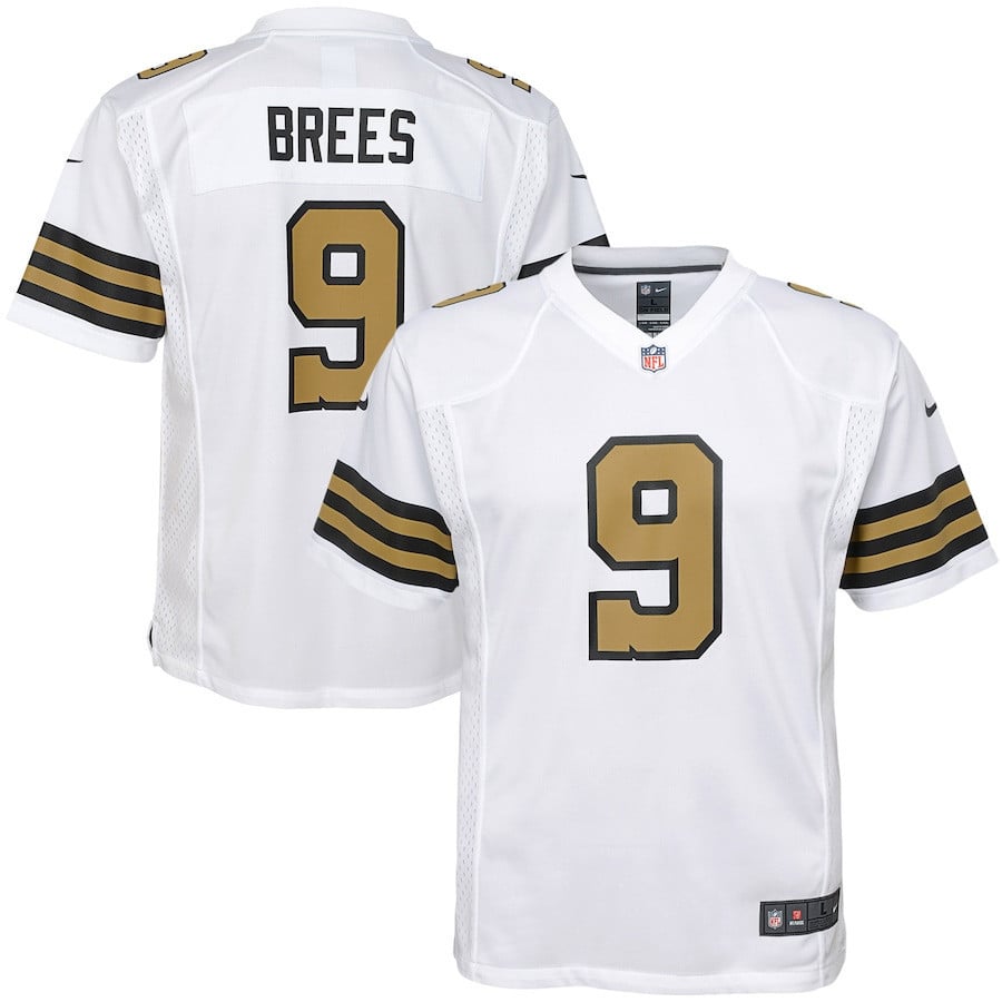 Drew Brees 9 New Orleans Saints YOUTH Color Rush Game Jersey - White