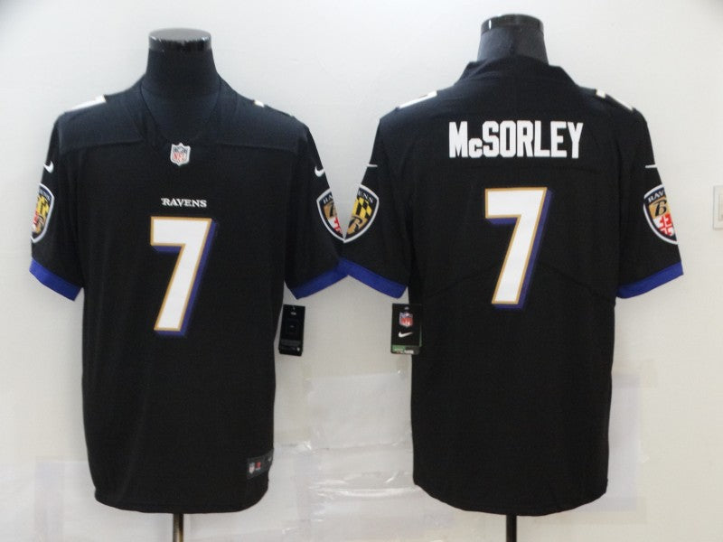 Men's Baltimore Ravens Trace McSorley #7 Black Game Jersey1