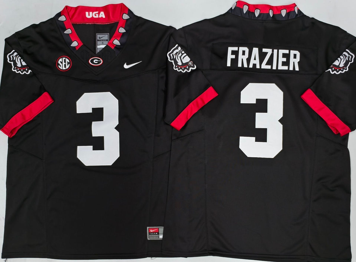 Men's Georgia Bulldogs Nate Frazier #3 Black Game Jersey
