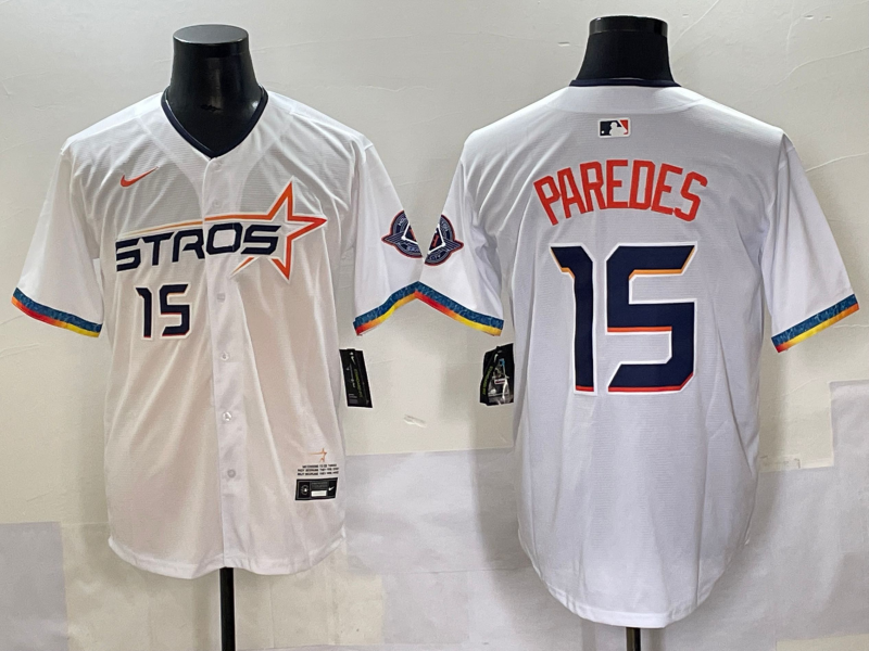Men's Houston Astros Enoli Paredes White 2025 City Connect Limited Player Jersey