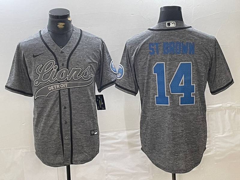 Men's Detroit Lions Amon-Ra St. Brown Gray Player Jersey