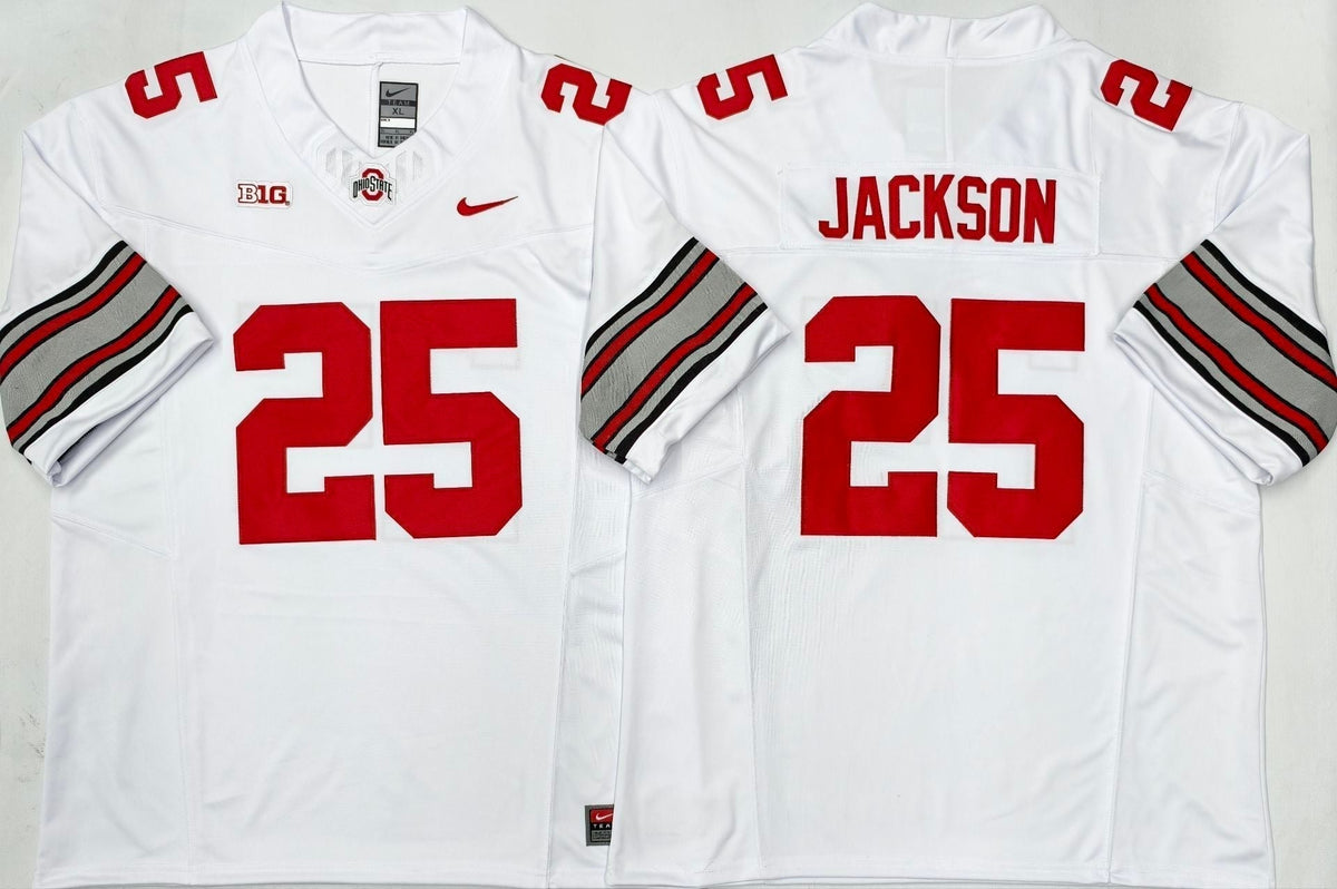 Men's Ohio State Buckeyes Bo Jackson #25 White Player Jersey