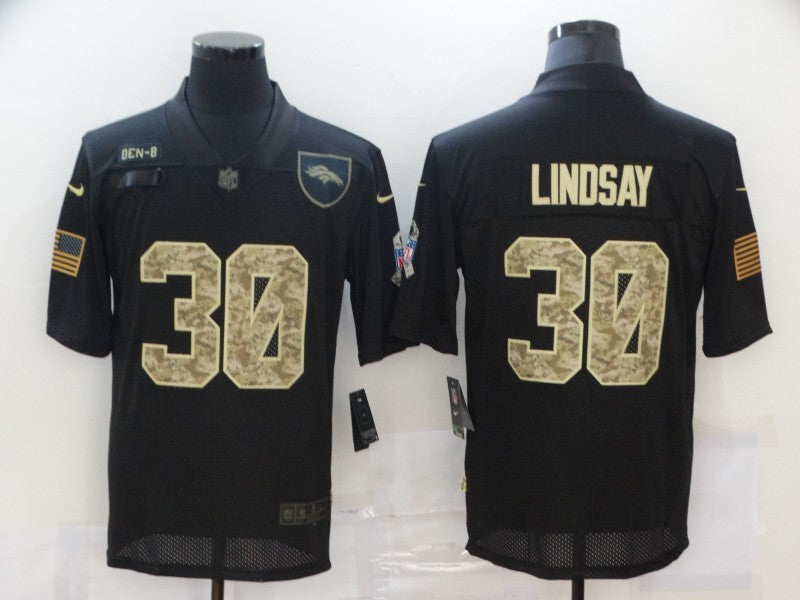 Men's Denver Broncos #30 Phillip Lindsay Black Game Player Jersey1