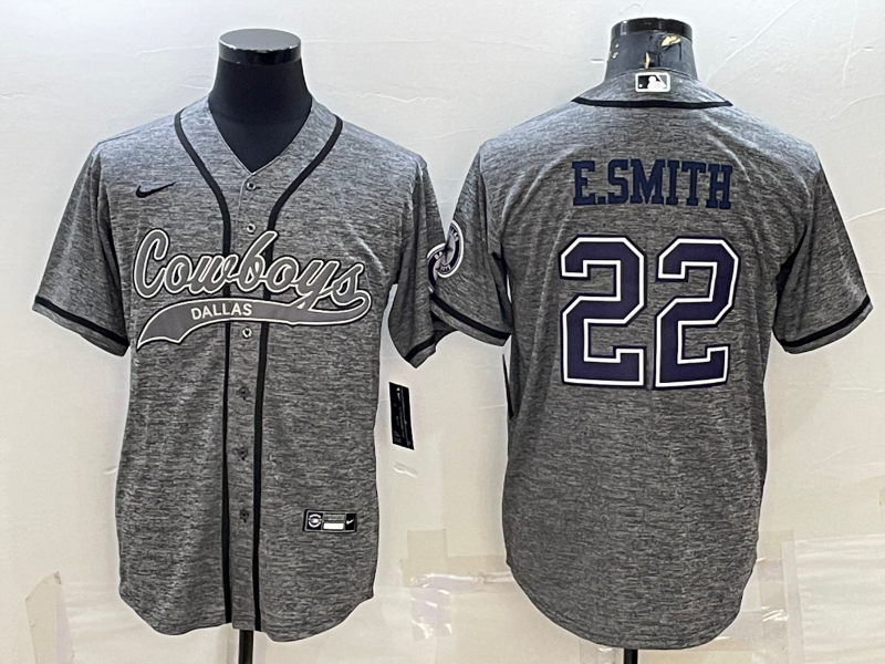 Men's Dallas Cowboys Emmitt Smith Gray Player Jersey Joint Edition