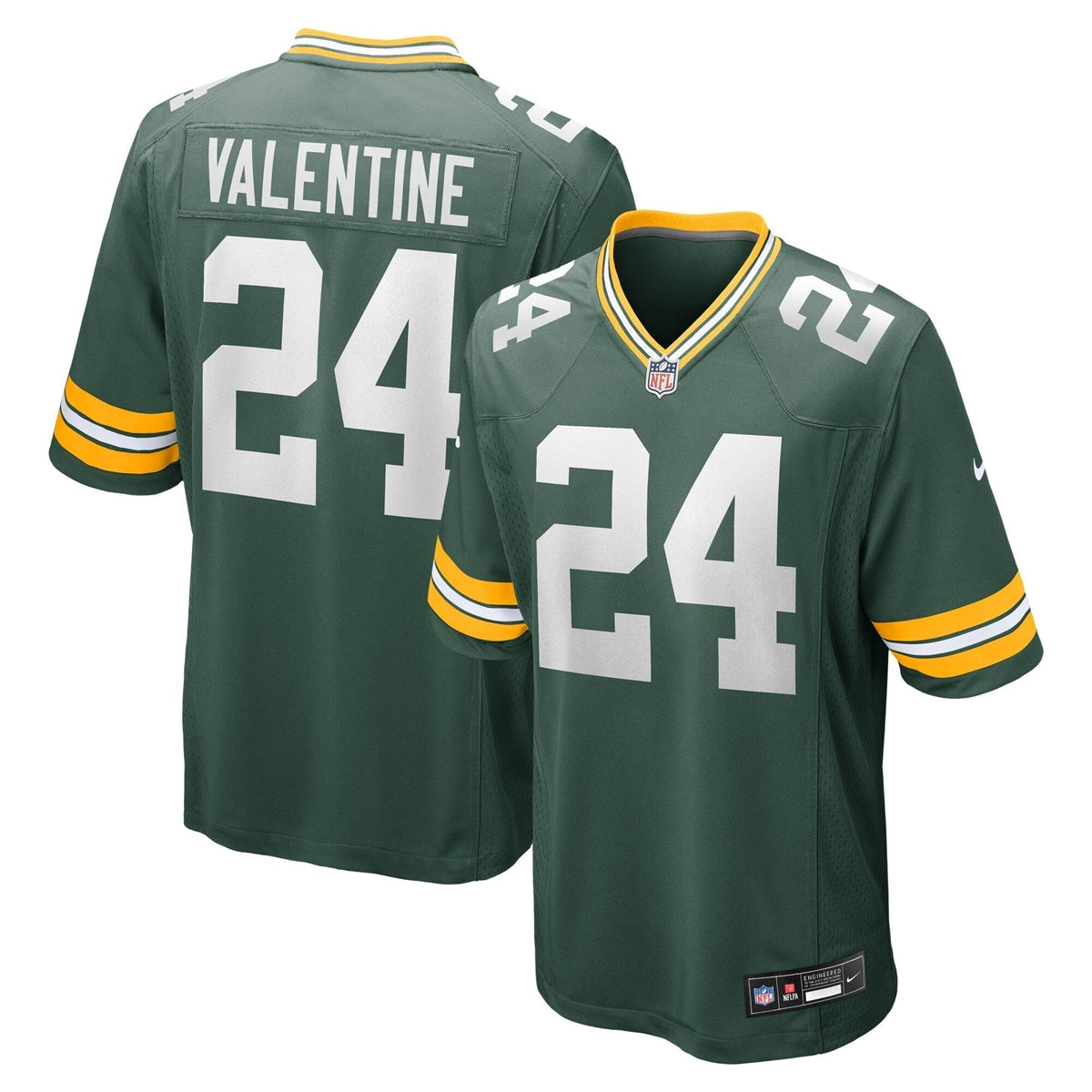 Carrington Valentine Green Bay Packers   Game Jersey -  Green
