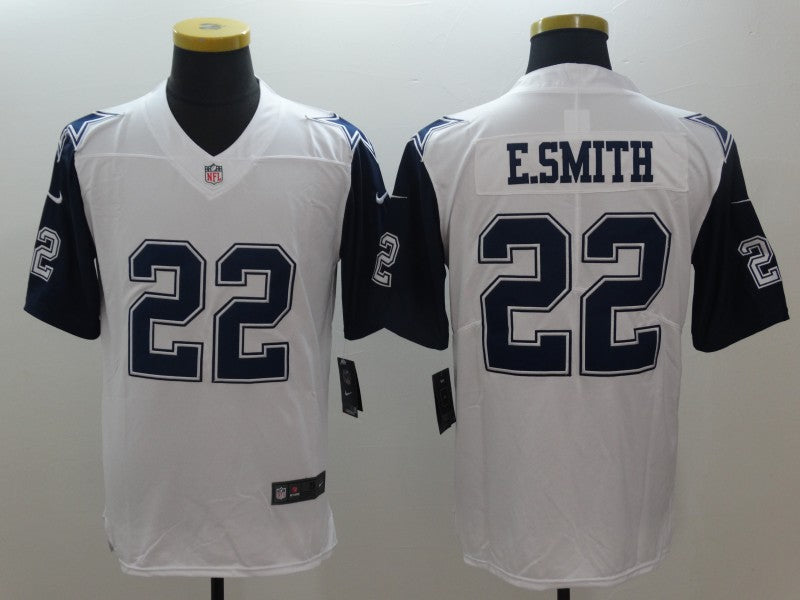 Men's Dallas Cowboys Emmitt Smith White Game Player Jersey
