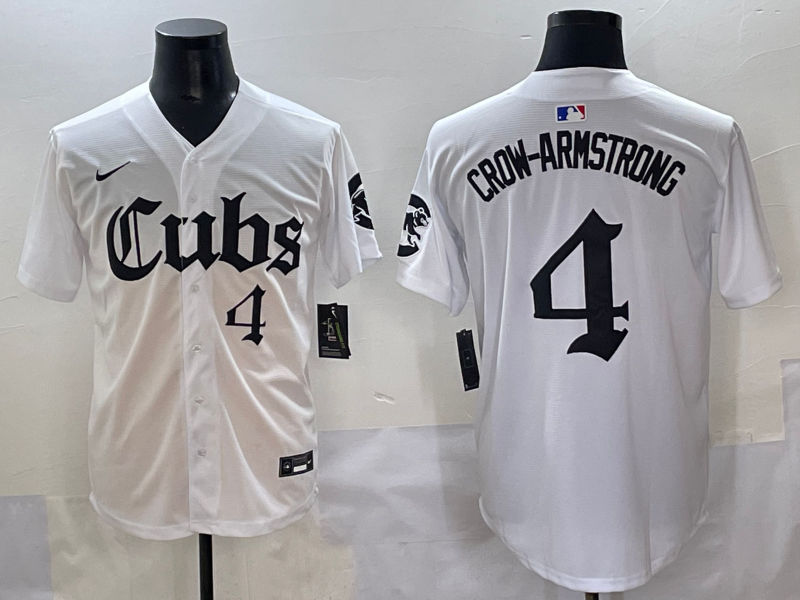 Men's Chicago Cubs Pete Crow-Armstrong #4 White Replica Player Jersey