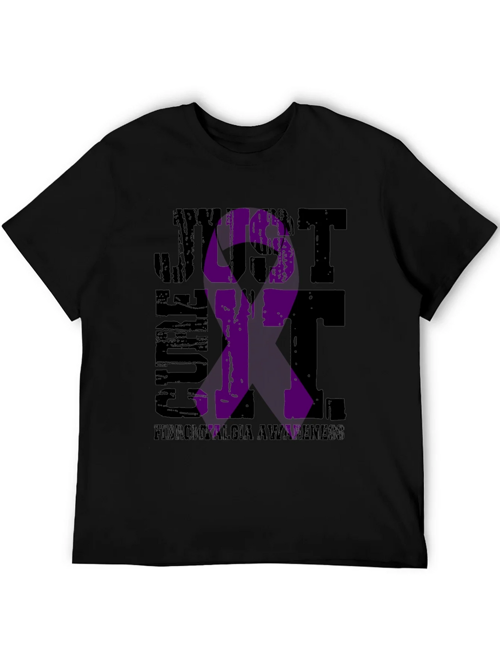 Fibromyalgia Awareness T-Shirt - Just Cure It Ribbon