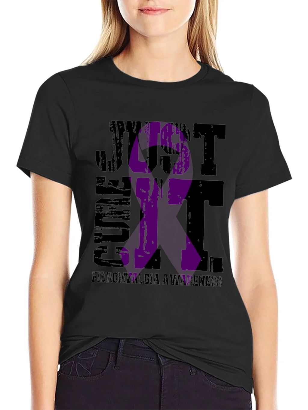 Fibromyalgia Awareness T-Shirt - Just Cure It Ribbon