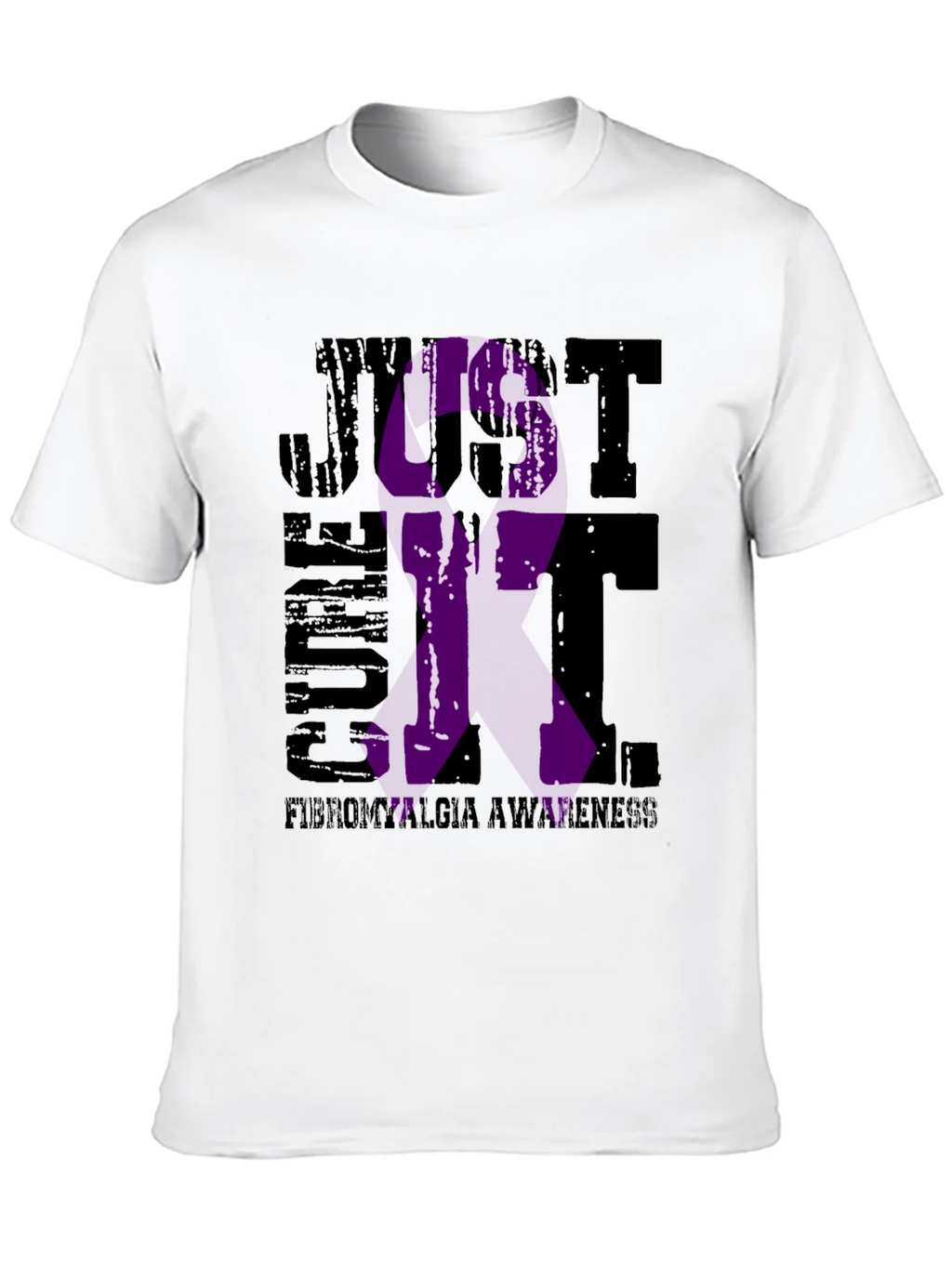 Fibromyalgia Awareness T-Shirt - Just Cure It Ribbon