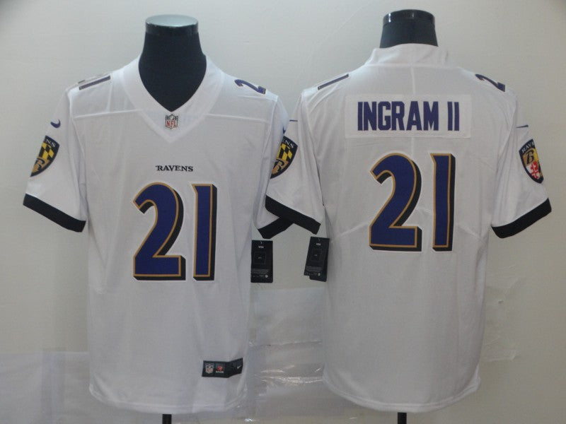 Men's Baltimore Ravens Mark Ingram II White Game Jersey