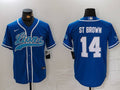 Men's Detroit Lions Amon-Ra St. Brown Blue Game Player Jersey