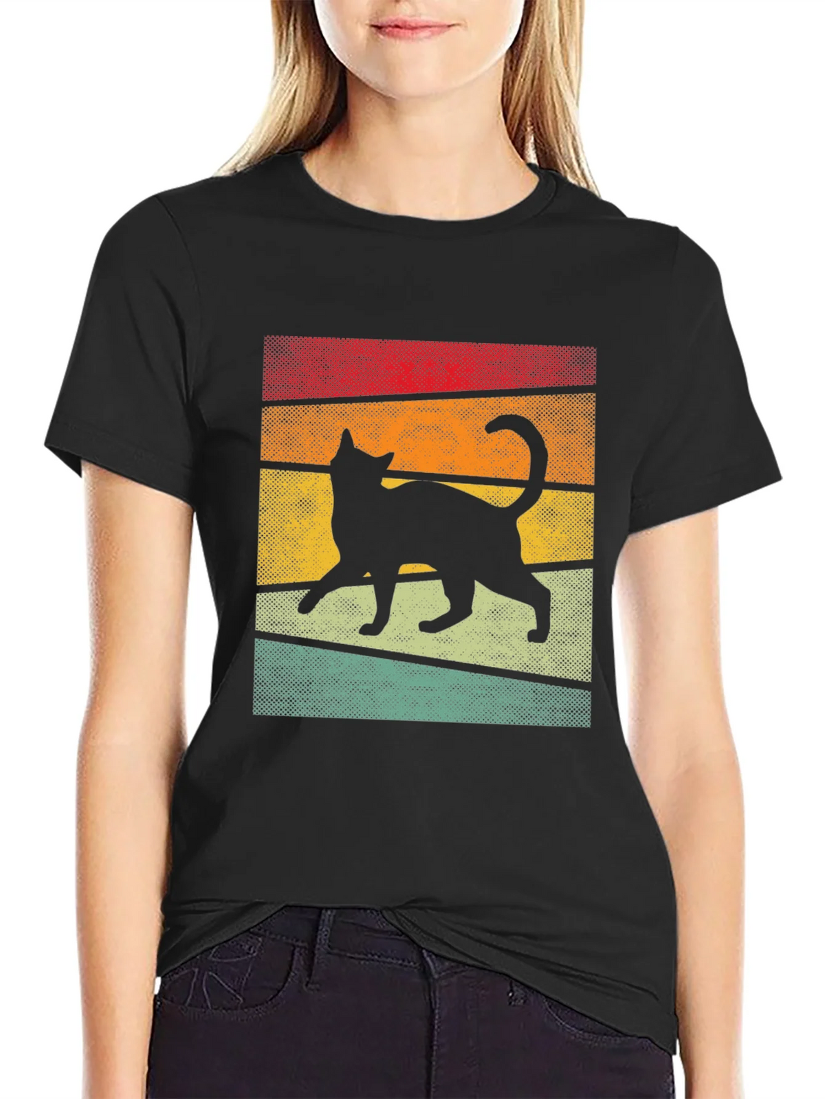 Retro Cat Silhouette T-Shirt