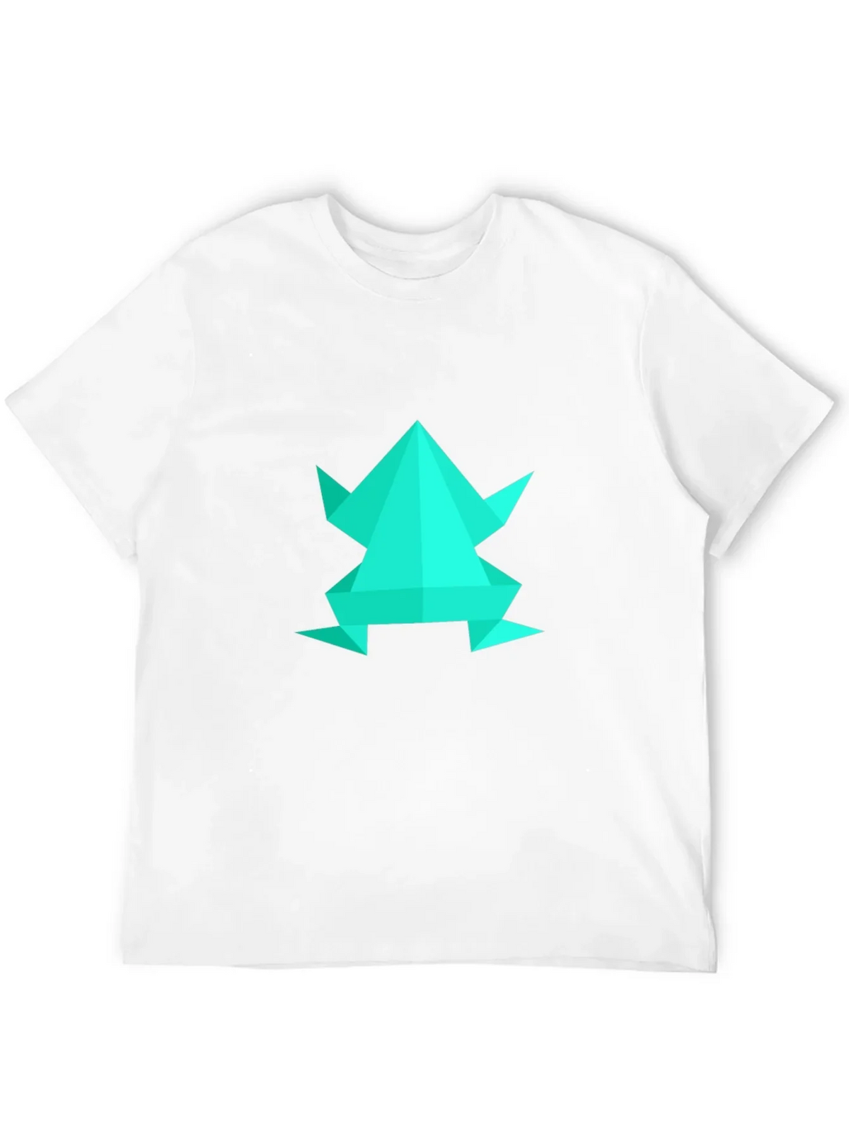 Geometric Frog Graphic Tee - Black Cotton Blend
