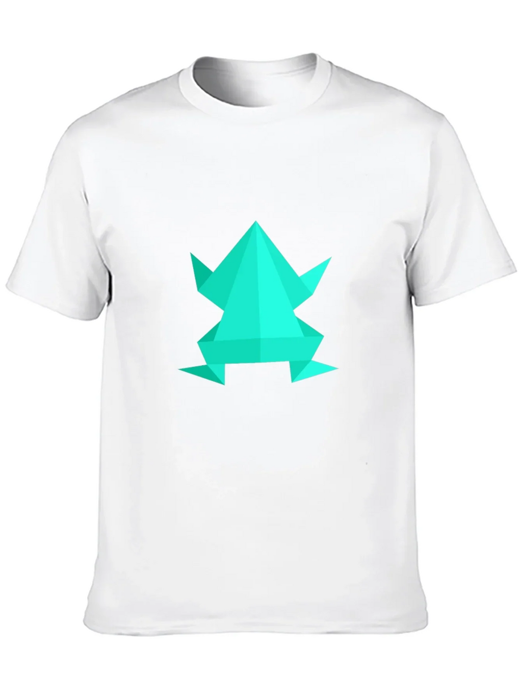Geometric Frog Graphic Tee - Black Cotton Blend