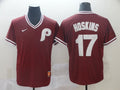 Men's Philadelphia Phillies Rhys Hoskins Red Stitched Jersey