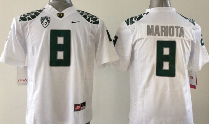 Men's Oregon Ducks Marcus Mariota White Replica Jersey
