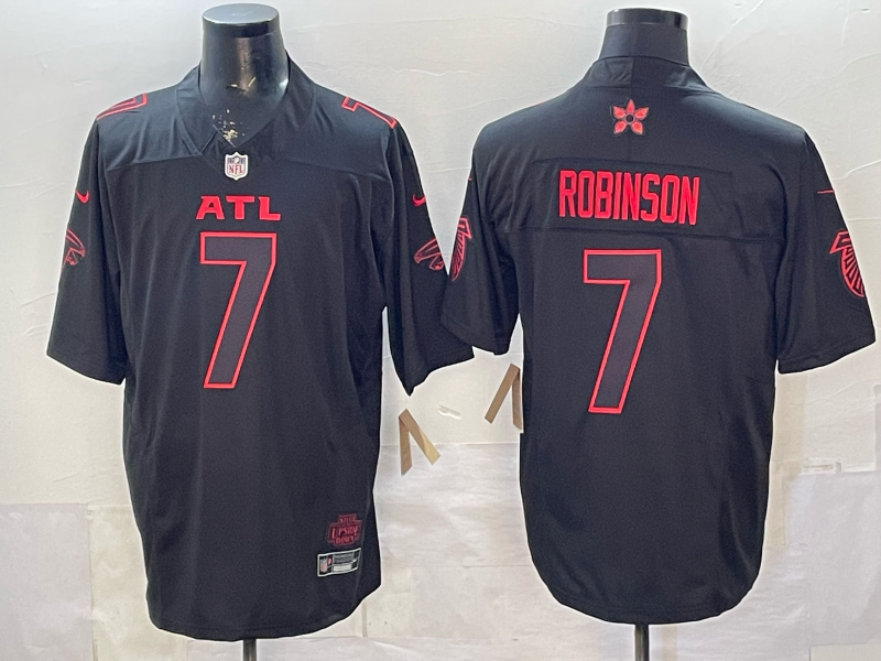 Men's Atlanta Falcons Bijan Robinson #7 Black Game Player Jersey