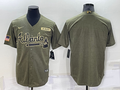 Men's Atlanta Braves Olive Salute To Service Limited Blank Jersey1