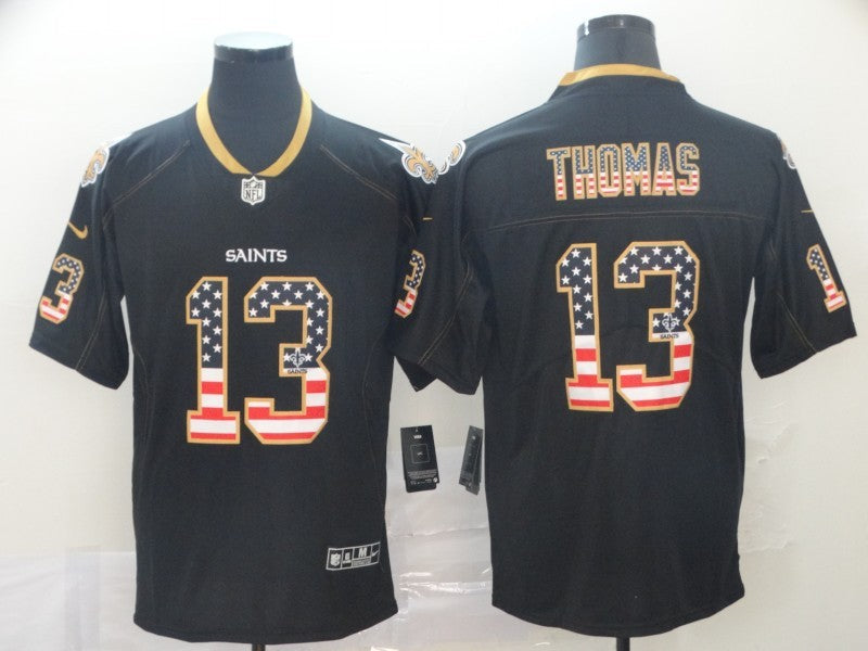 Men's New Orleans Saints #13 Michael Thomas Black Team Game Jersey1