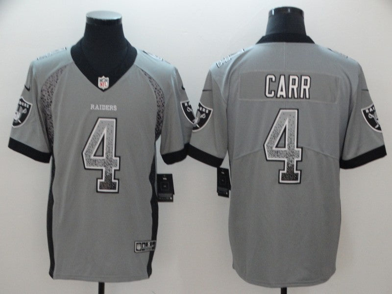 Men's Las Vegas Raiders Derek Carr #4 Gray Game Player Jersey1
