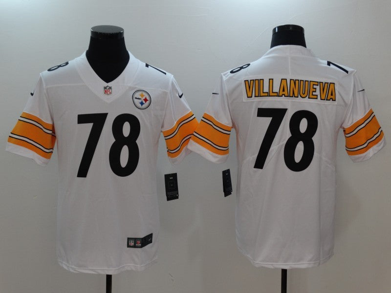 Men's Pittsburgh Steelers Alejandro Villanueva White Game Jersey