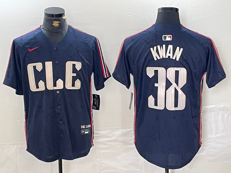 Men's Cleveland Guardians Steven Kwan Navy 2024 City Connect Limited Jersey