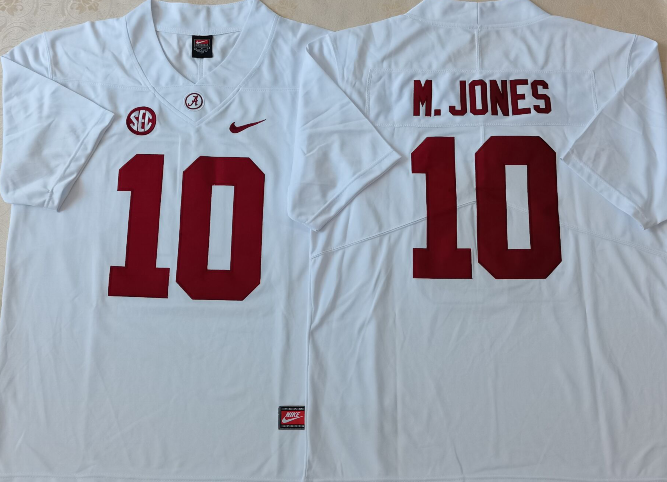 Men's Alabama Crimson Tide Mac Jones White Player Game Jersey