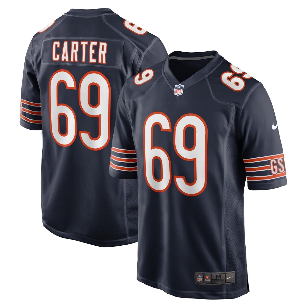 Ja'Tyre Carter Chicago Bears  Game   Jersey - Navy