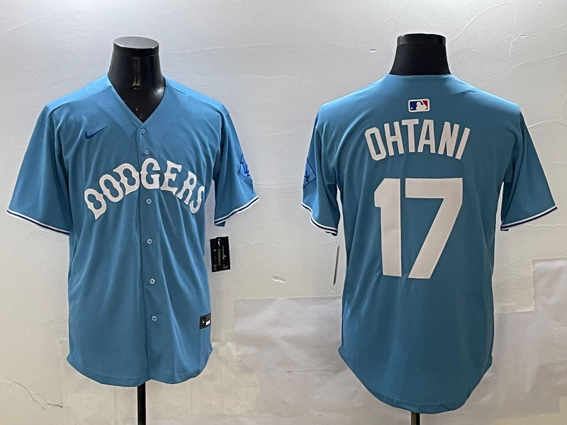 Men's Los Angeles Dodgers Shohei Ohtani Light Blue Limited Player Jersey