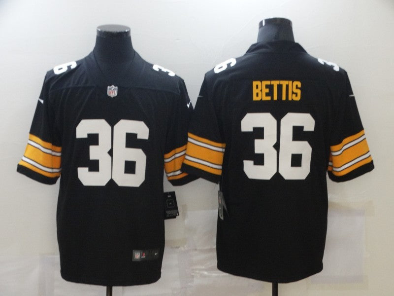 Men's Pittsburgh Steelers Jerome Bettis Black Player Game Jersey