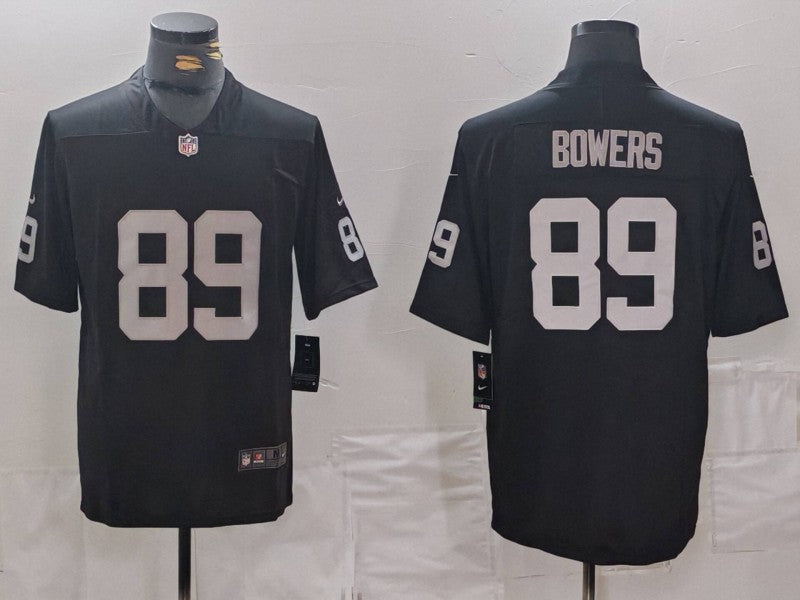 Men's Las Vegas Raiders Brock Bowers #89 Black 2024  active First Round Pick Player Game Jerseys