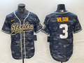 Men's Pittsburgh Steelers Russell Wilson Grey Camouflage Game Jersey Joint Edition