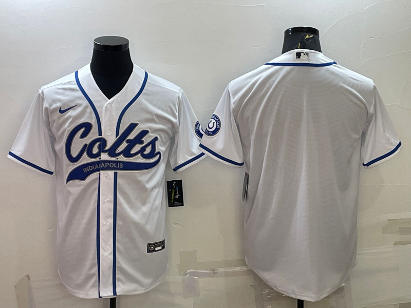 Men's Indianapolis Colts White Blank Jersey1