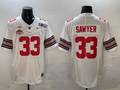 Men's Ohio State Buckeyes Jack Sawyer White 2025 CFP Final National Champions Patch F.U.S.E. Jersey