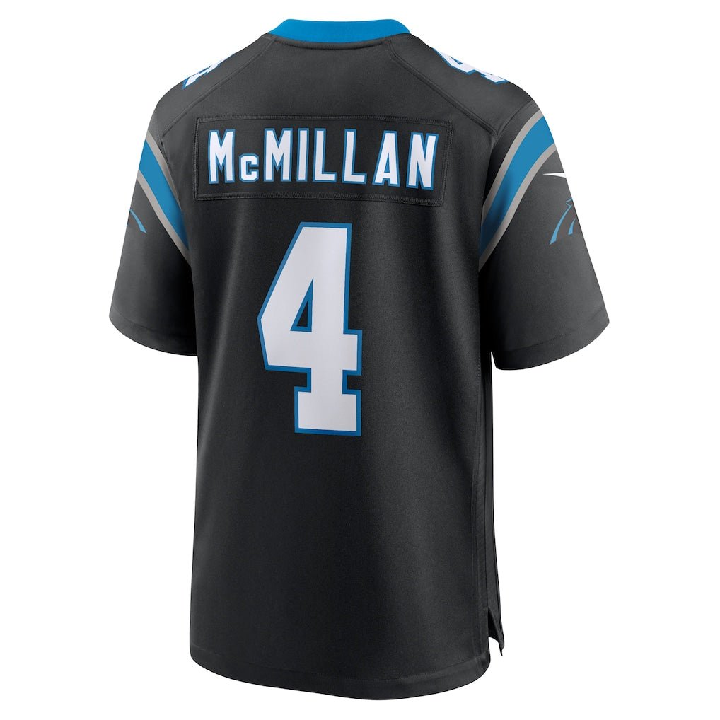 C.Panthers #4 Tetairoa McMillan Black 2025  Draft First Round Pick Game Jersey