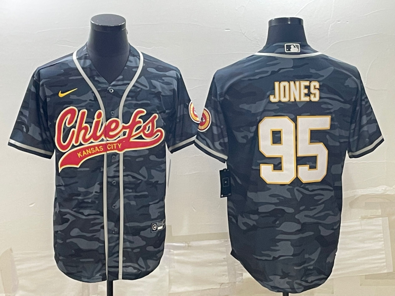 Men's Kansas City Chiefs Chris Jones Grey Camouflage Game Jersey Joint Edition