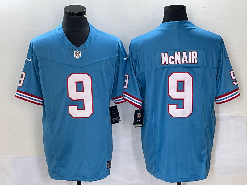 Men's Tennessee Titans Steve McNair Light Blue Oilers Throwback Retired Player Game Jersey