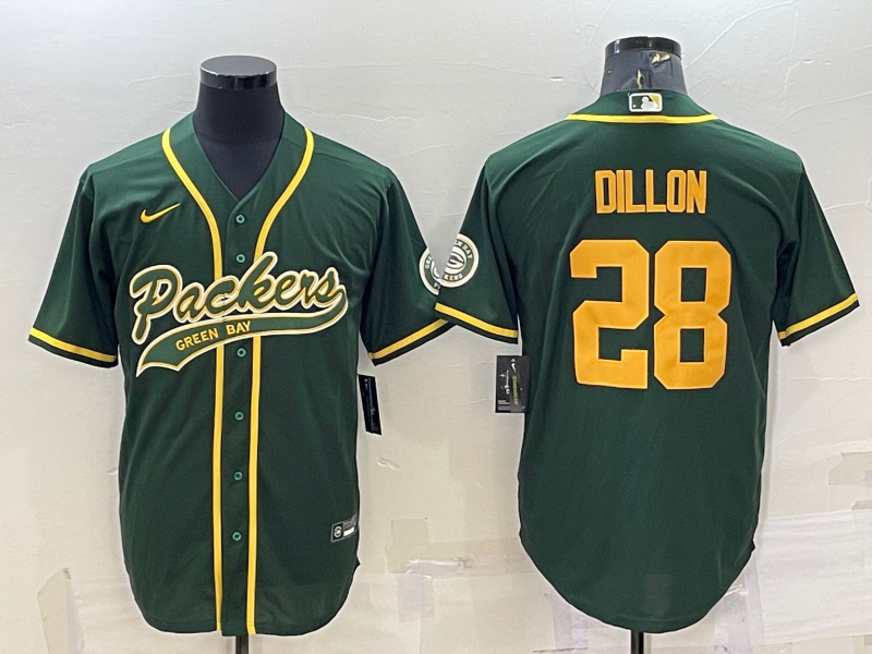 Men's Green Bay Packers AJ Dillon #28 Green Player Jersey1 Joint Edition