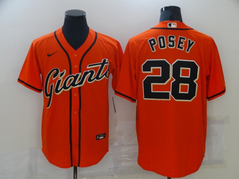 Men's San Francisco Giants Buster Posey Orange Replica Baseball Jersey