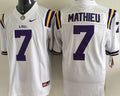 Men's LSU Tigers Tyrann Mathieu White Player Game Jersey