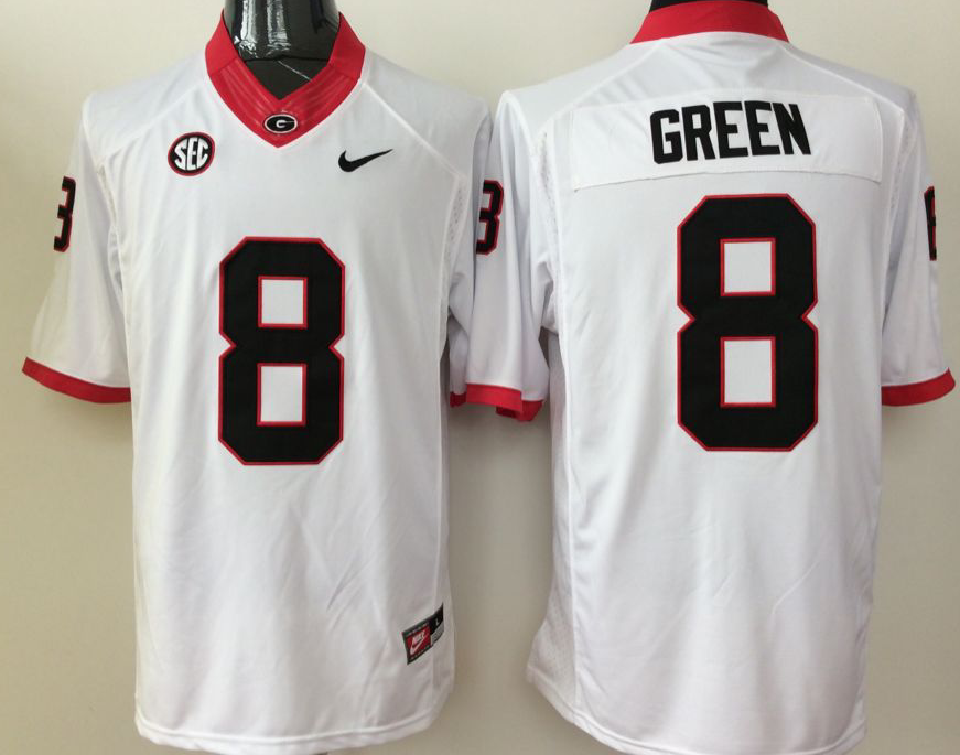 Men's Georgia Bulldogs A.J. Green White Player Game Jersey