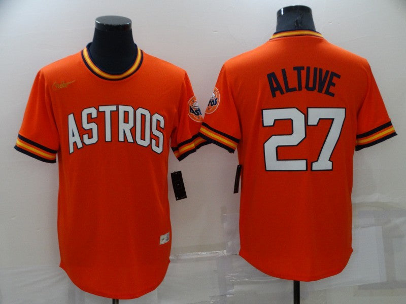 Men's Houston Astros Jose Altuve Orange Cooperstown Collection Team Jersey