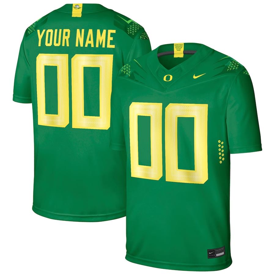 Men's Oregon Ducks #00 Green Custom Player Game Jersey