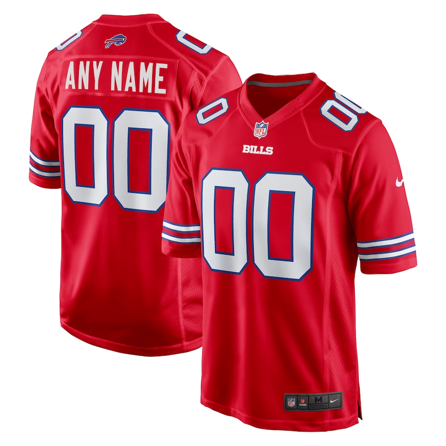Custom1 Buffalo Bills Red Alternate Game Jersey1