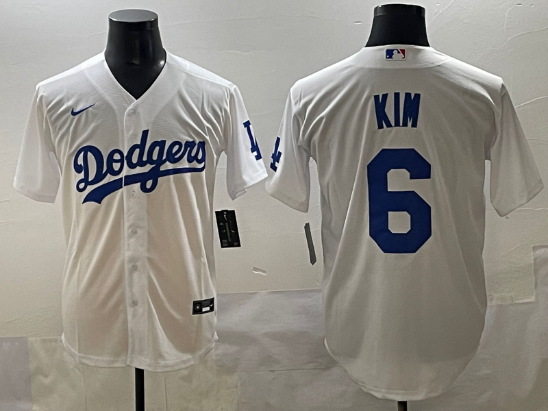 Men's Los Angeles Dodgers Hyeseong Kim #6 White Replica Player Jersey